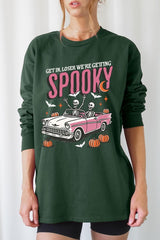 UL240P-E3142 Spooky Skeleton Graphic Plus Long Sleeve Tee $17
