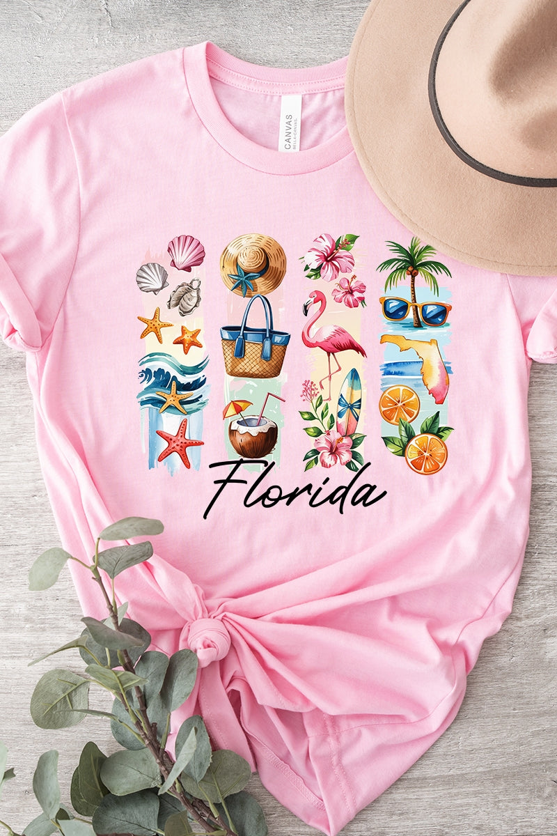 US3001-E3061FL Florida State Brushstroke Graphic Tee $12.5