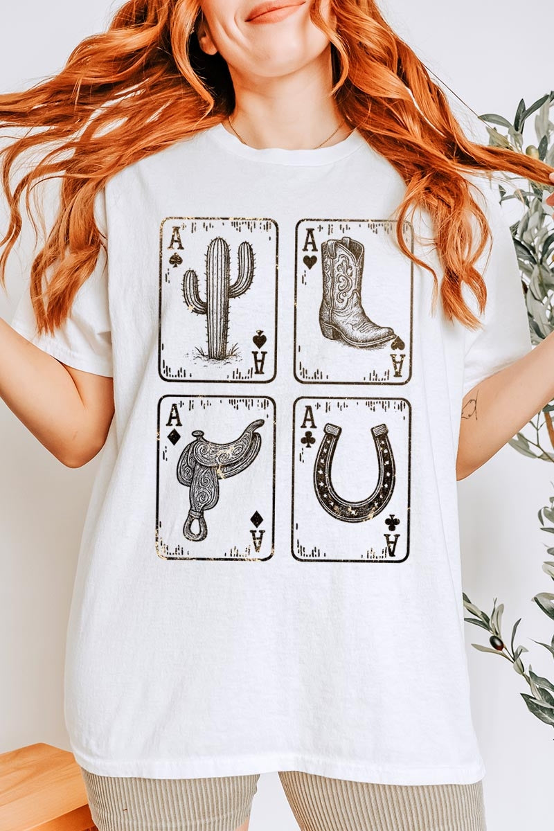 5000P-E3094 Western Cowgirl Card Graphic Plus Heavy Cotton Tee $12.75