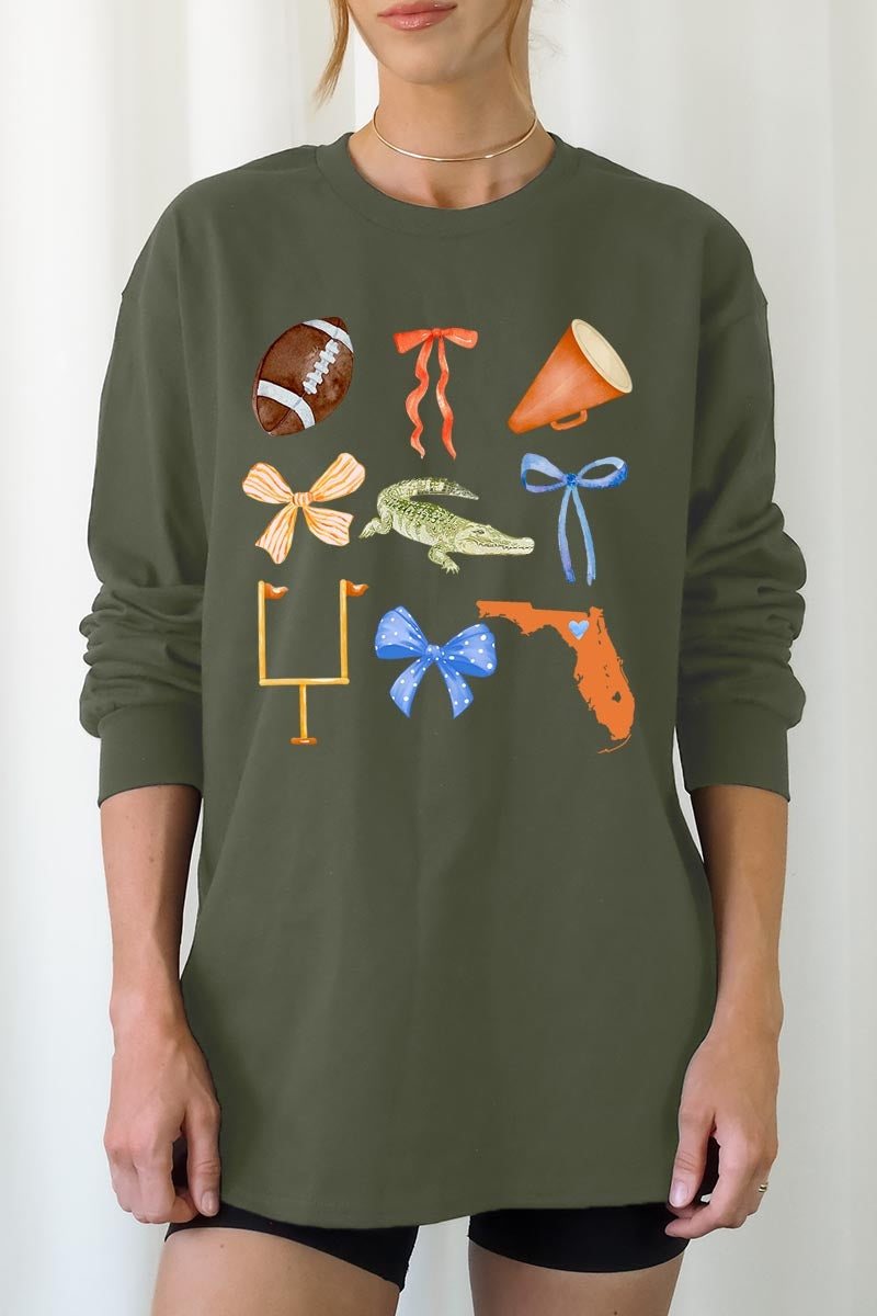 UL240P-E3078 Florida Football Graphic Plus Long Sleeve Tee $17