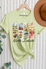US3001-E3061ND North Dakota State Brushstroke Graphic Tee $12.5