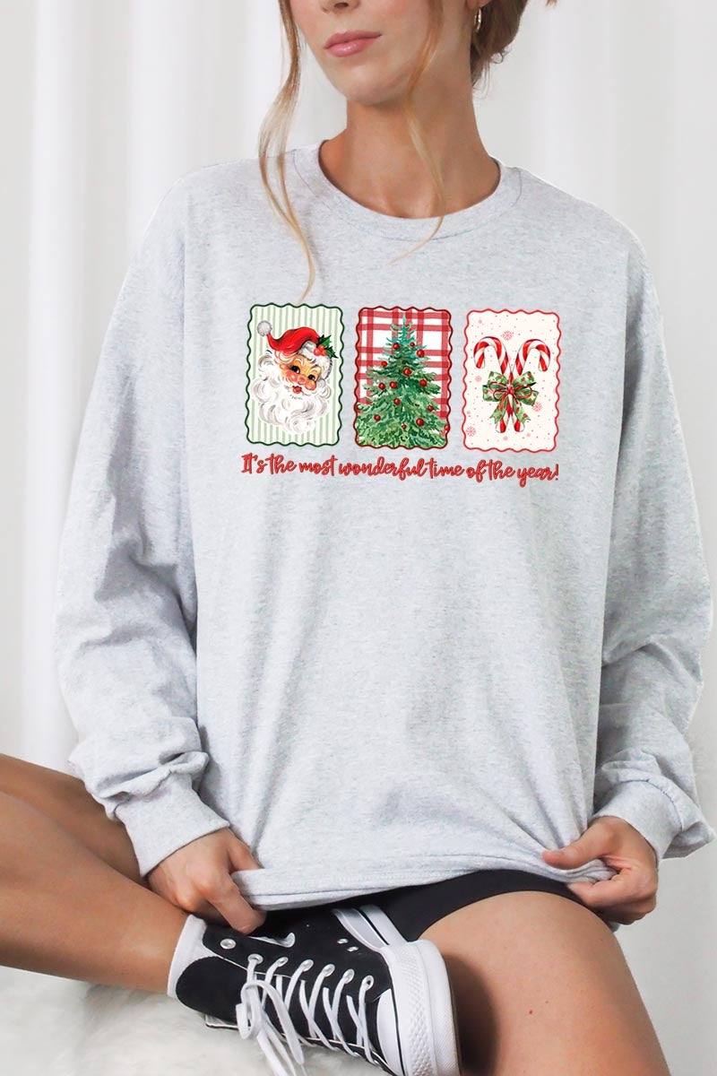 UL240P-E3201 Most Wonderful Time Graphic Plus Long Sleeve Tee $17
