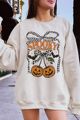 UL180P-E3085 Pumpkin Cherries Graphic Plus Sweatshirt $25