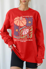 UL240-E3067 Consider the Wildflowers Graphic Long Sleeve Tee $13.75