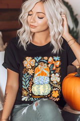 US3001P-E3153 Floral Pumpkin Stack Graphic Plus Tee $16