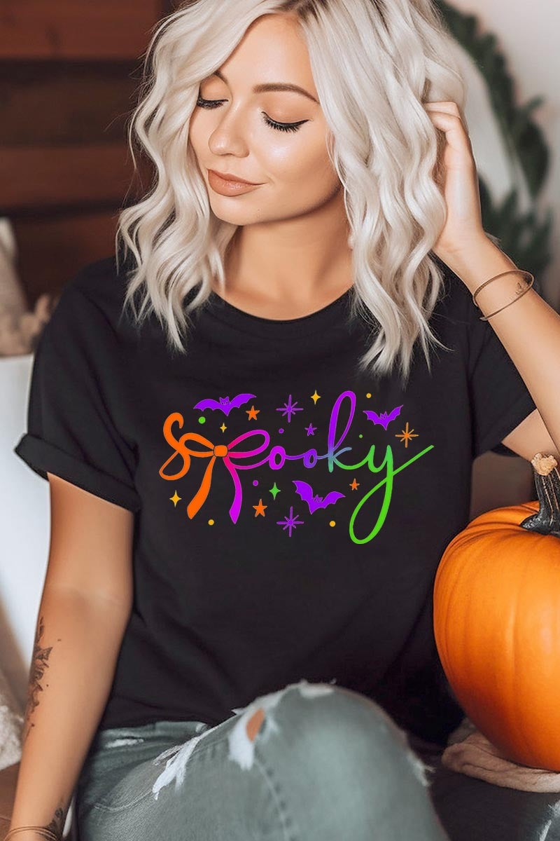 US3001-E3109 Spooky Halloween Graphic Tee $12.5