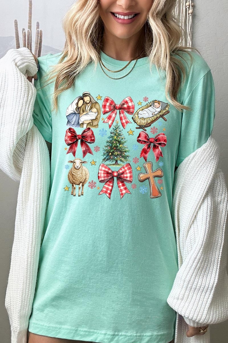 US3001-E3219 Nativity Scene Christmas Graphic Tee $12.5