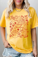 5000P-E3181 Christmas Doodle Graphic Plus Heavy Cotton Tee $12.75