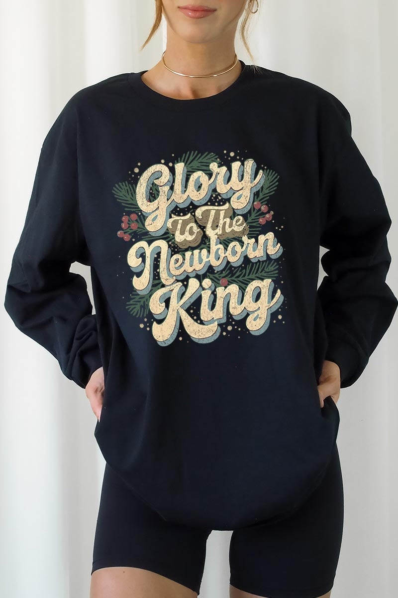UL240P-E3220 Glory to the Newborn King Graphic Plus Long Sleeve Tee $17
