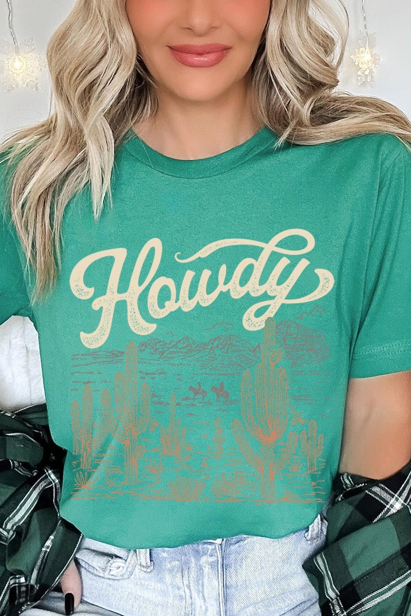 US3001P-E3095 Howdy Desert Western Graphic Plus Tee $16
