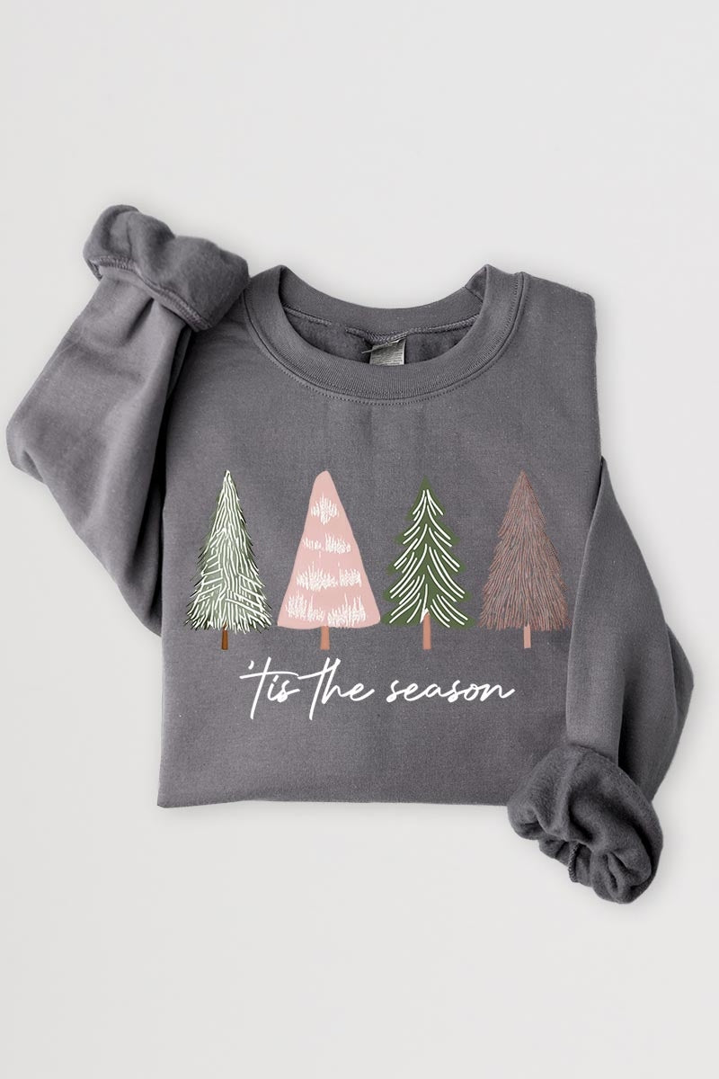 UL180-E3218 Rustic Christmas Trees Graphic Sweatshirt $20
