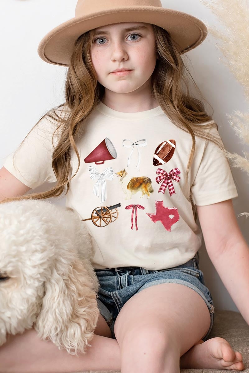 US3001Y-E3079Z Texas Football Kids Graphic Tee $11