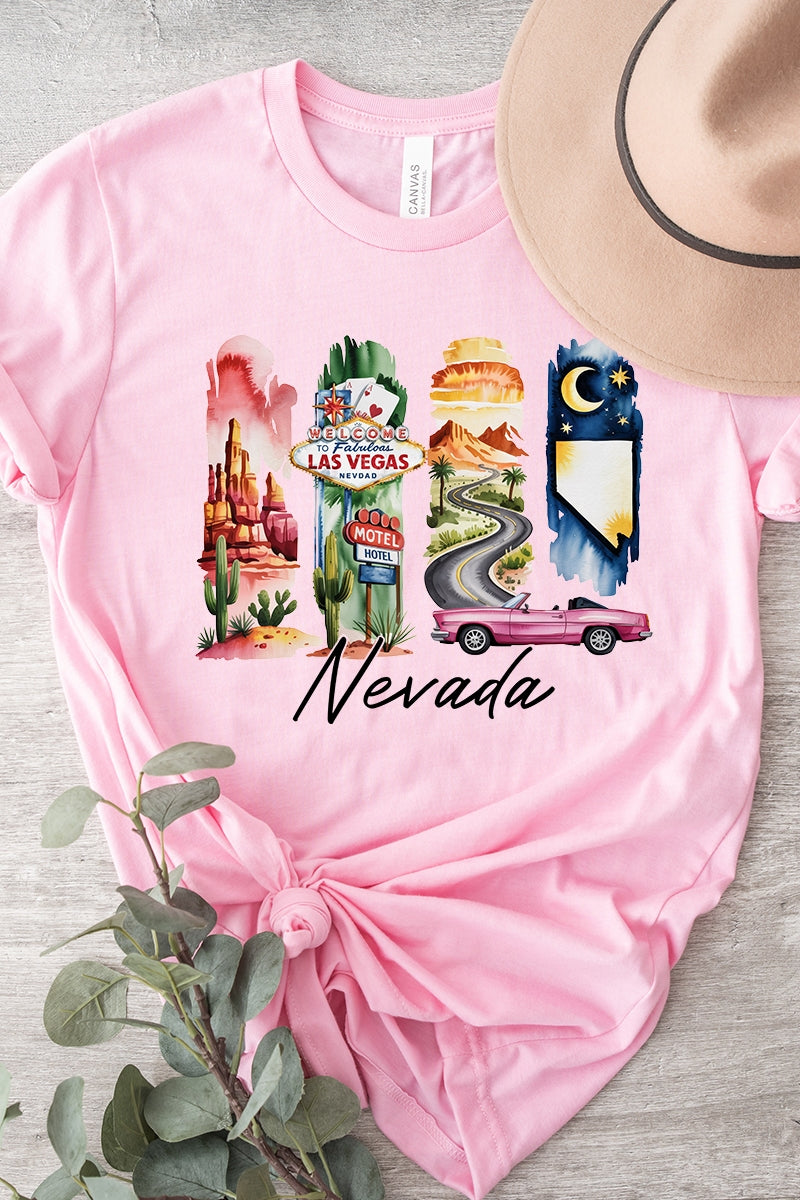 US3001P-E3061NV Nevada State Brushstroke Graphic Plus Tee $16