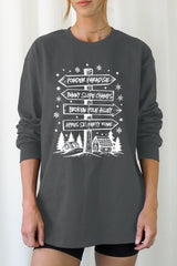 UL240P-E3189 Ski Lodge Signs Graphic Plus Long Sleeve Tee $17