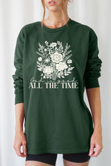 UL240-E3116 God Is Good Floral Graphic Long Sleeve Tee $13.75