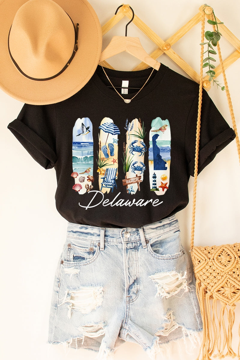 US3001-E3061DE Delaware State Brushstroke Graphic Tee $12.5