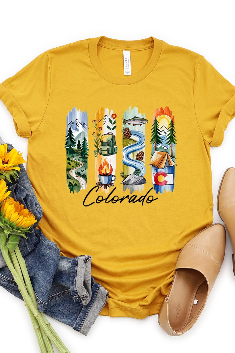 US3001-E3061CO Colorado State Brushstroke Graphic Tee $12.5