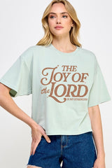 CTS-E3179 Joy of the Lord Graphic Relaxed Crop Top $11
