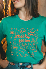 US3001P-E3141 Halloween Doodle Graphic Plus Tee $16