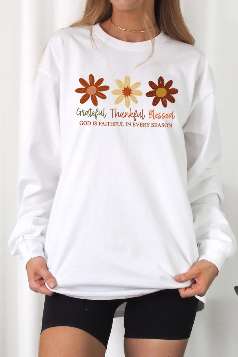 UL240P-E3165 Boho Fall Christian Graphic Plus Long Sleeve Tee $17