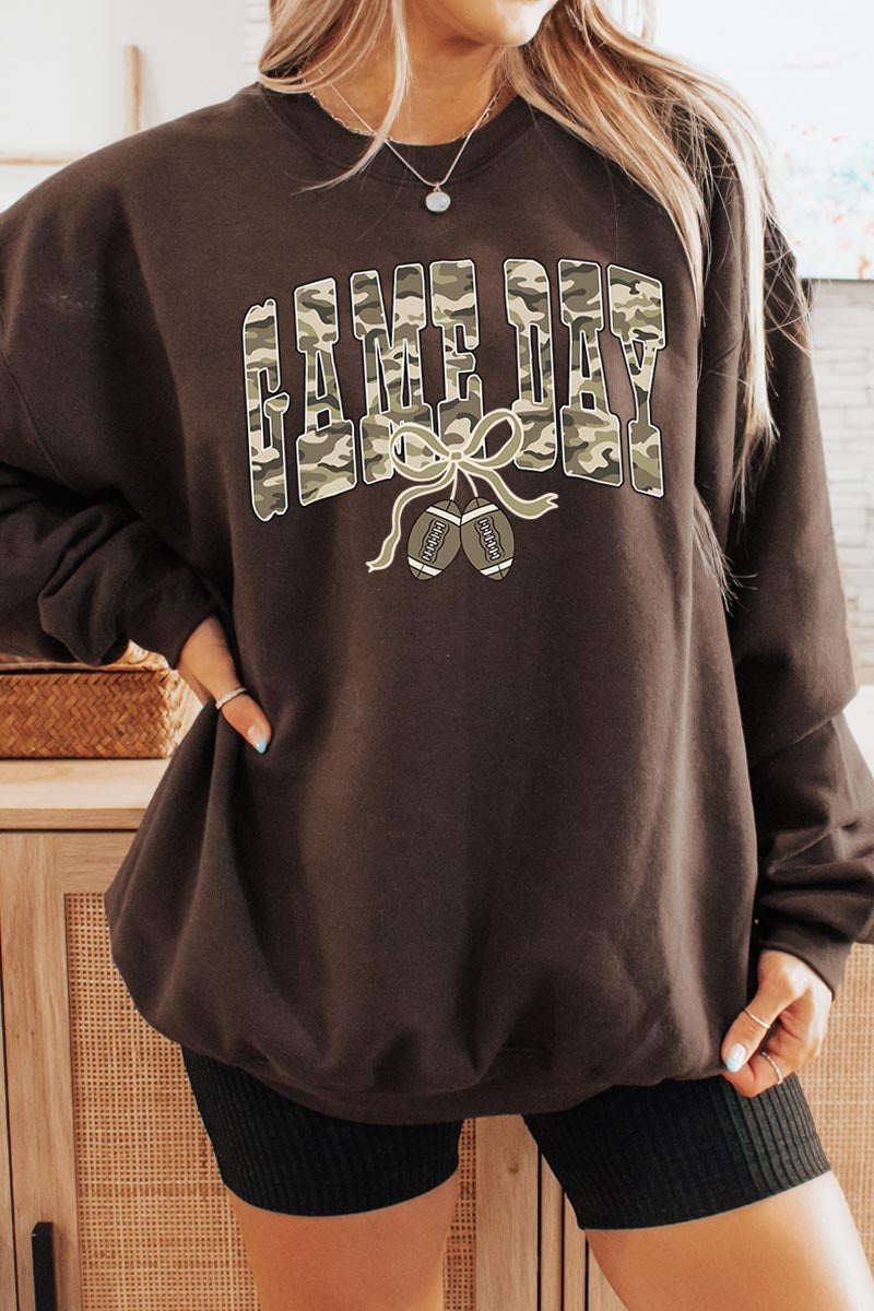 UL180-E3131 Football Game Day Camo Graphic Sweatshirt $20