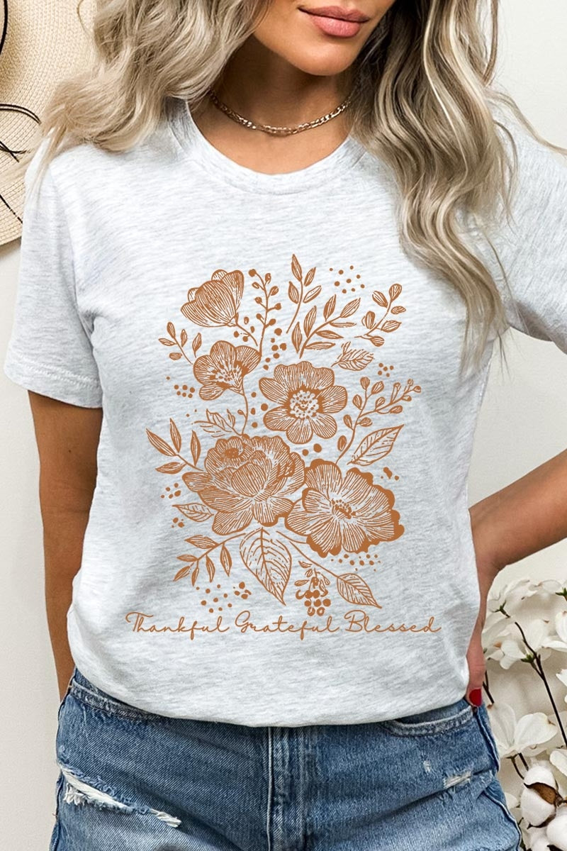 US3001-E3155 Neutral Thanksgiving Graphic Tee $12.5