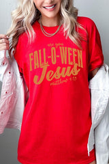 5000P-E3143 Are You Fall O Ween Jesus Plus Heavy Cotton Tee $12.75