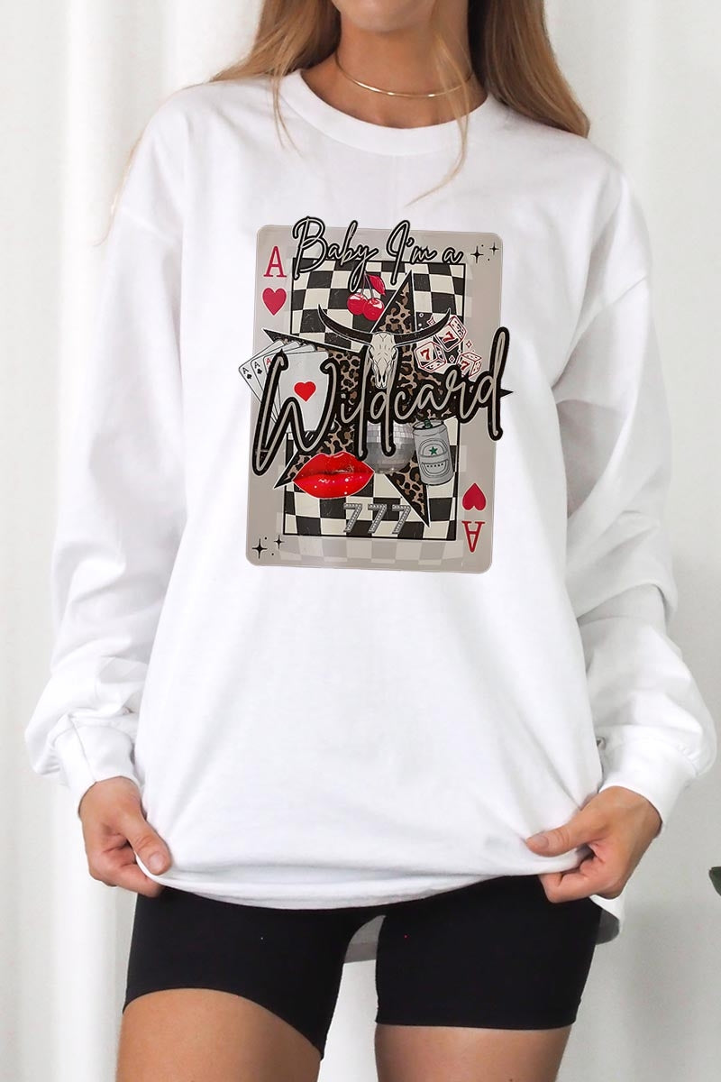 UL240-E3099 Retro Wildcard Graphic Long Sleeve Tee $13.75