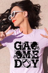 US3001-E3073 Distressed Game Day Graphic Tee $12.5