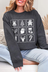 UL190-E3215 Christmas Icons Graphic Sweatshirt $20