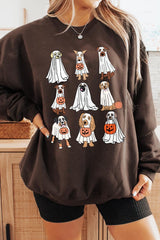 UL180P-E3106 Halloween Ghost Dog Graphic Plus Sweatshirt $25