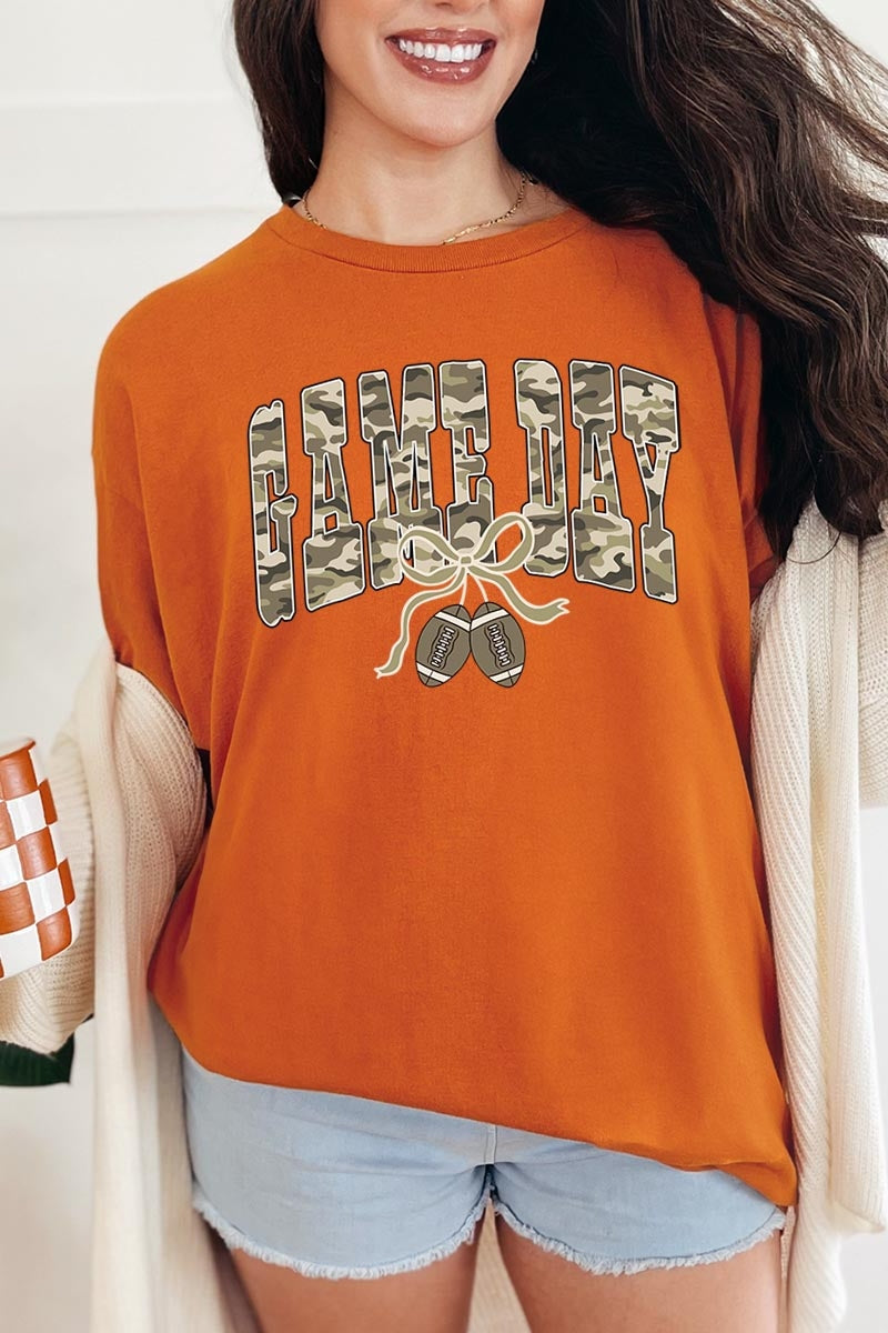 5000-E3131 Football Game Day Camo Graphic Heavy Cotton Tee $9