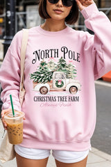UL180-E3174 North Pole Christmas Graphic Sweatshirt $20
