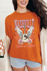 5000-E3157 Nashville Rose Graphic Heavy Cotton Tee $9