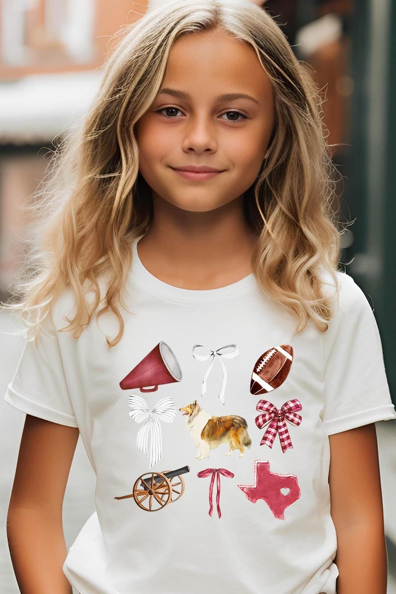 US3001Y-E3079Z Texas Football Kids Graphic Tee $11