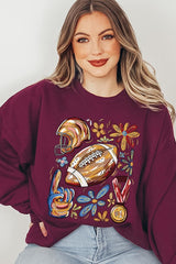 UL180-E3072 Retro Floral Football Graphic Sweatshirt $20