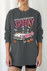 UL240P-E3142 Spooky Skeleton Graphic Plus Long Sleeve Tee $17