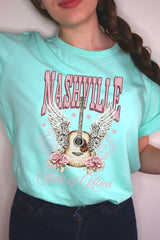 US3001-E3157 Nashville Rose Graphic Tee $12.5