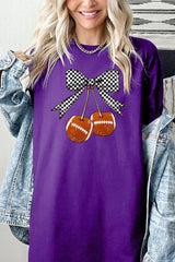 5000P-E3055 Football Cherries Graphic Plus Heavy Cotton Tee $12.75