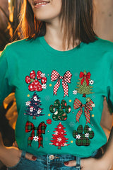 US3001P-E3195 Christmas Bow Paw Graphic Plus Tee $16