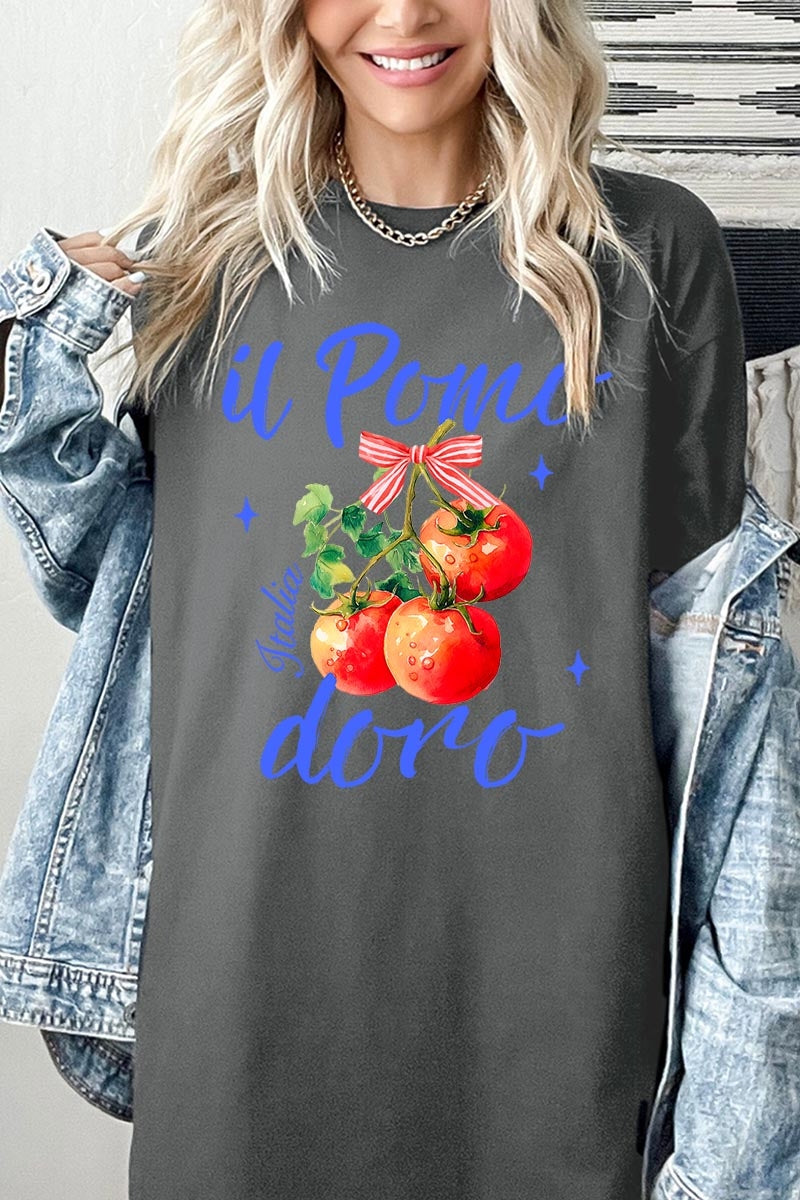 5000-E3070 Il Pomodoro Tomato Art Graphic Heavy Cotton Tee $9