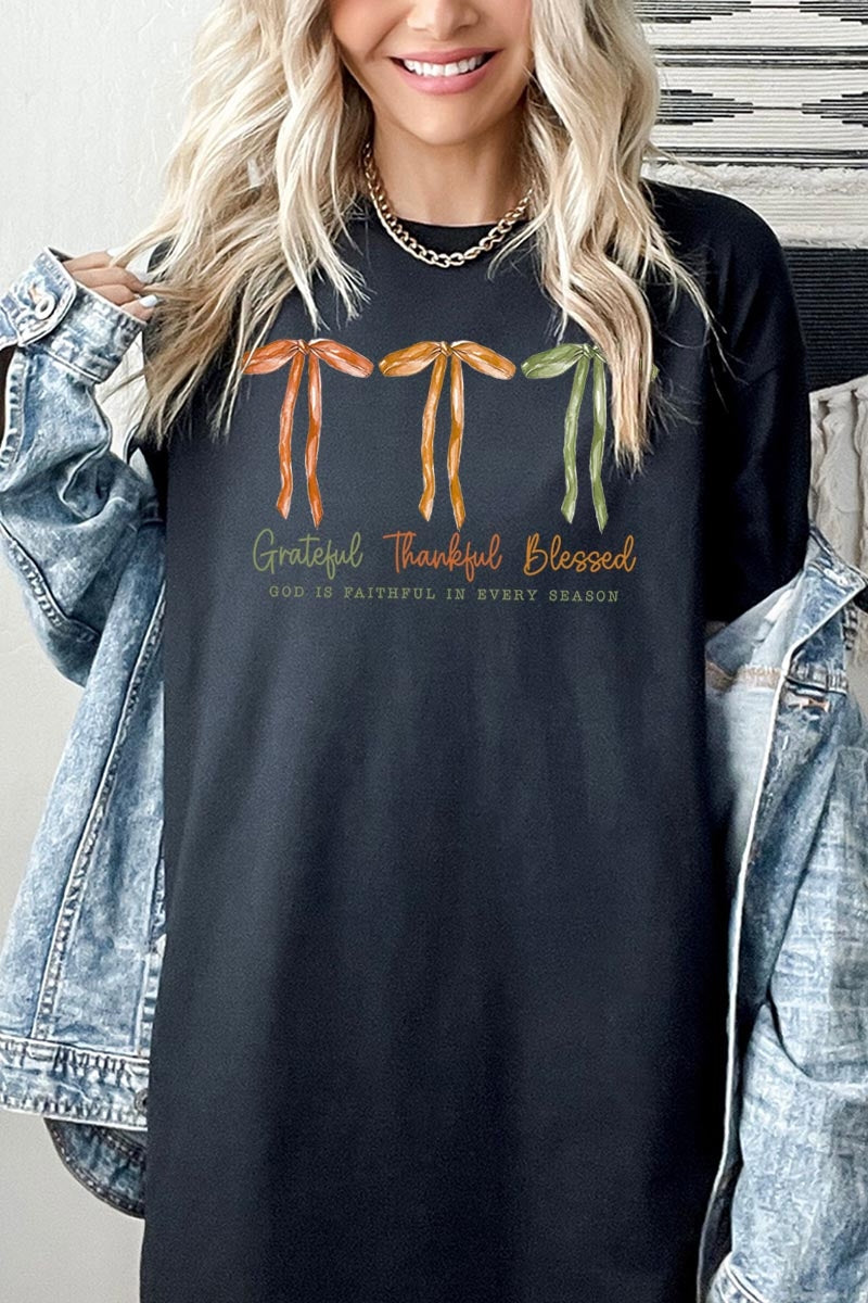 5000P-E3111 Grateful Thankful Blessed Plus Heavy Cotton Tee $12.75