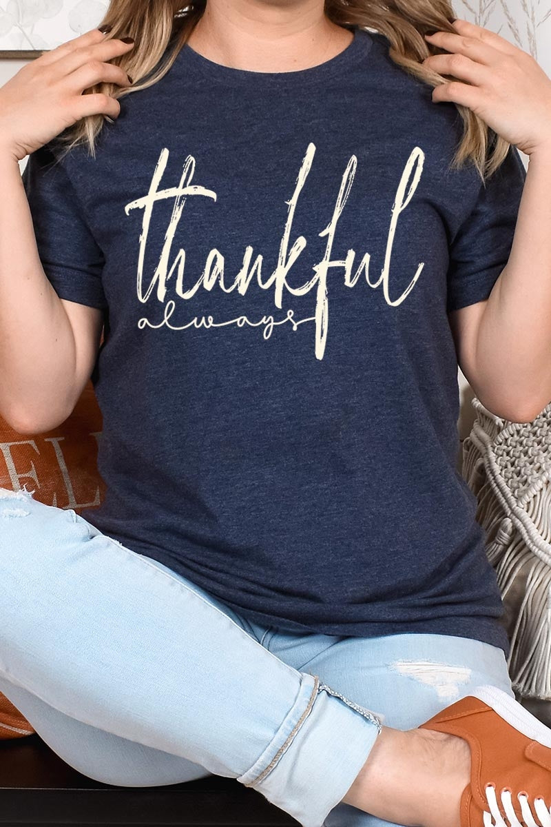 US3001-E3170 Thankful Graphic Tee $12.5