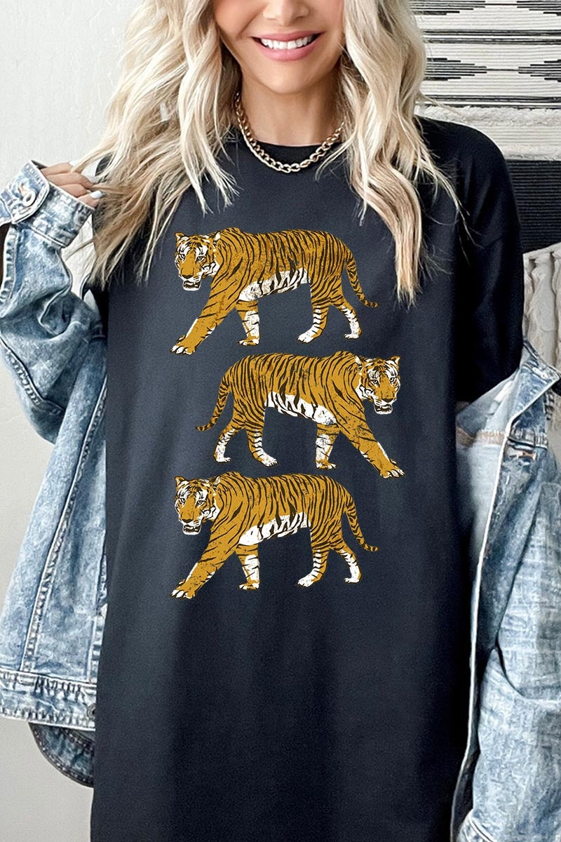 5000P-E3104 Retro Tigers Graphic Plus Heavy Cotton Tee $12.75