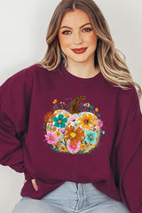 UL180P-E3118 Floral Pumpkin Graphic Plus Sweatshirt $25