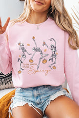 UL180-E3123 Halloween Skeleton Graphic Sweatshirt $20