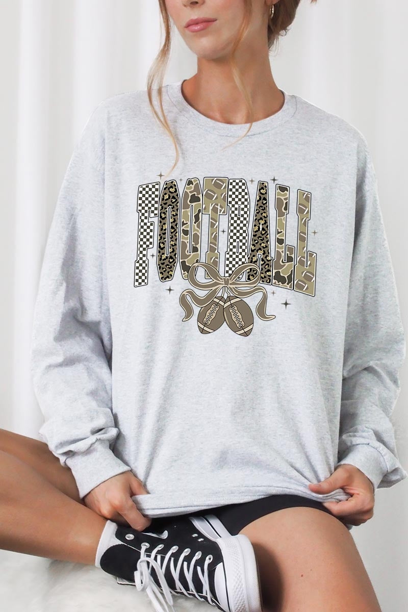 UL240P-E3132 Camo Football Graphic Plus Long Sleeve Tee $17