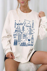 UL240P-E3188 Ski Doodle Graphic Plus Long Sleeve Tee $17