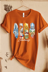 US3001-E3061IL Illinois State Brushstroke Graphic Tee $12.5