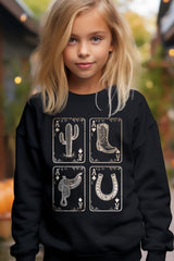 UL180B-E3094Z Western Cowgirl Card Kids Graphic Sweatshirt $20